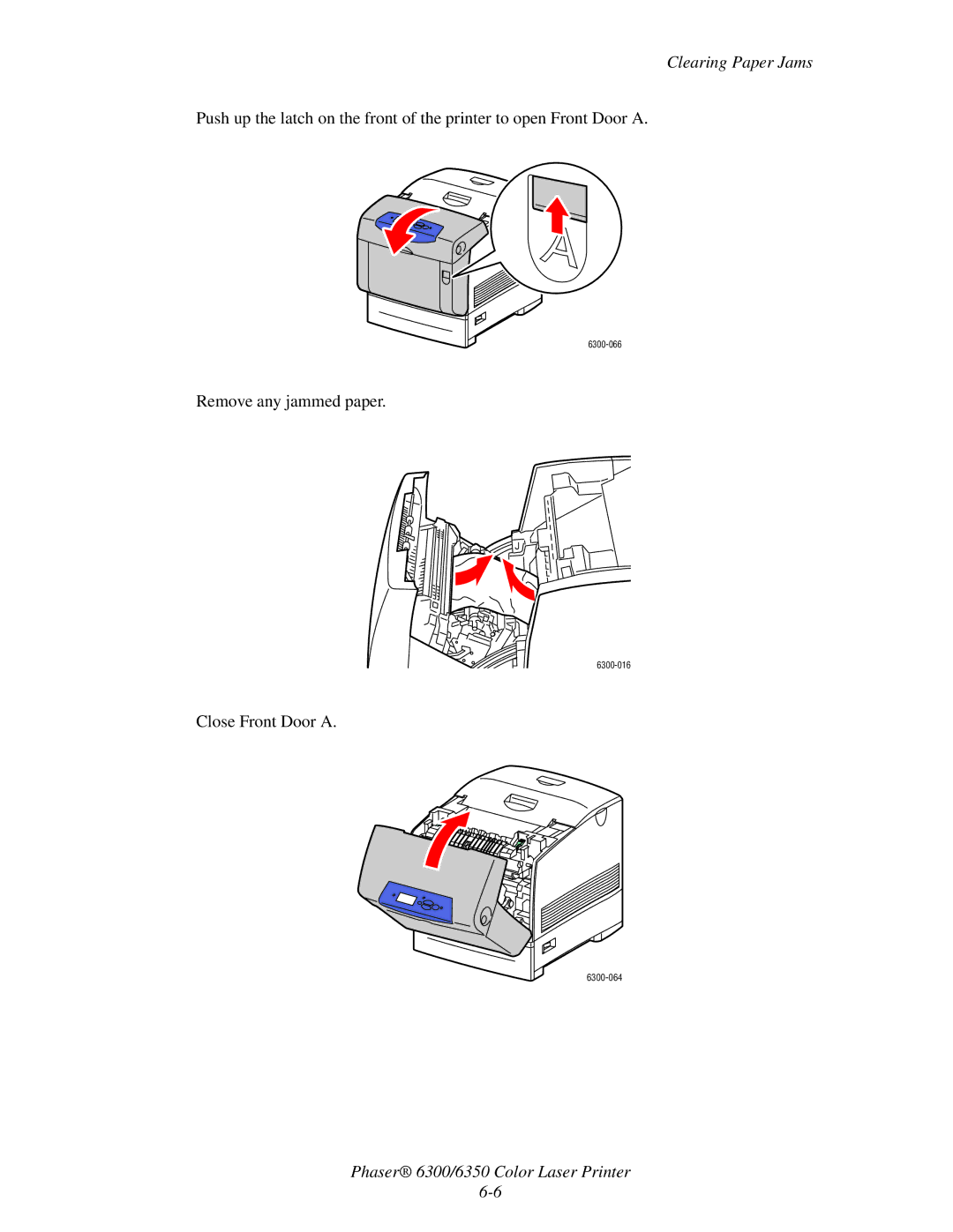 Xerox Phaser 6350, Phaser 6300 manual Remove any jammed paper 