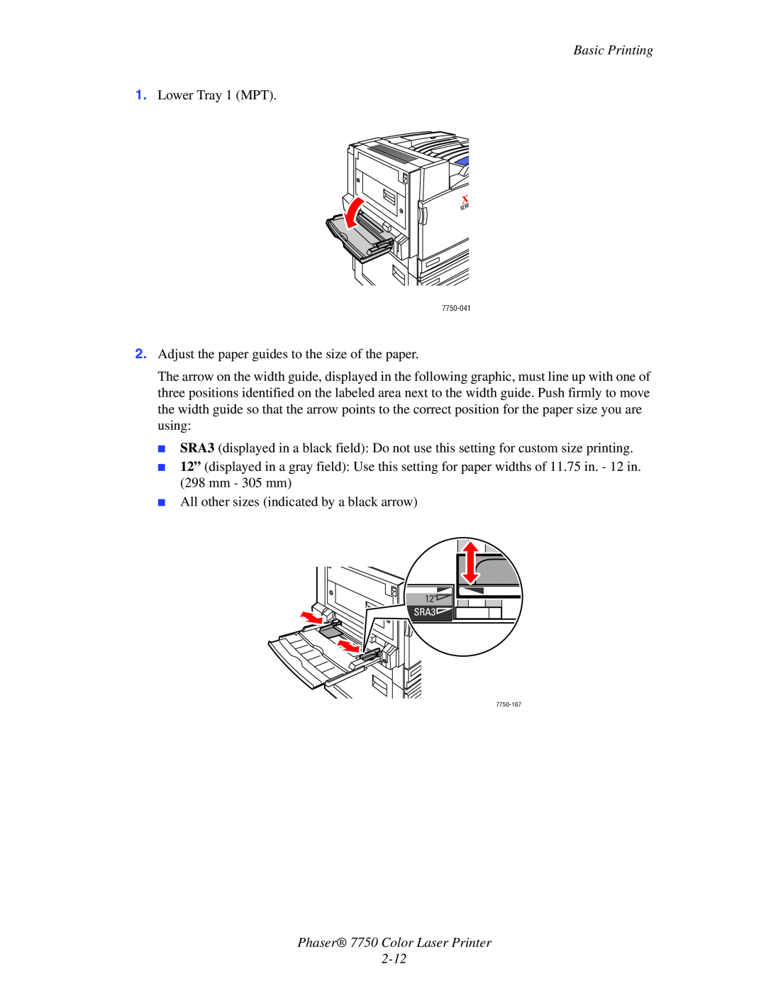 Xerox manual Basic Printing, Phaser 7750 Color Laser Printer 