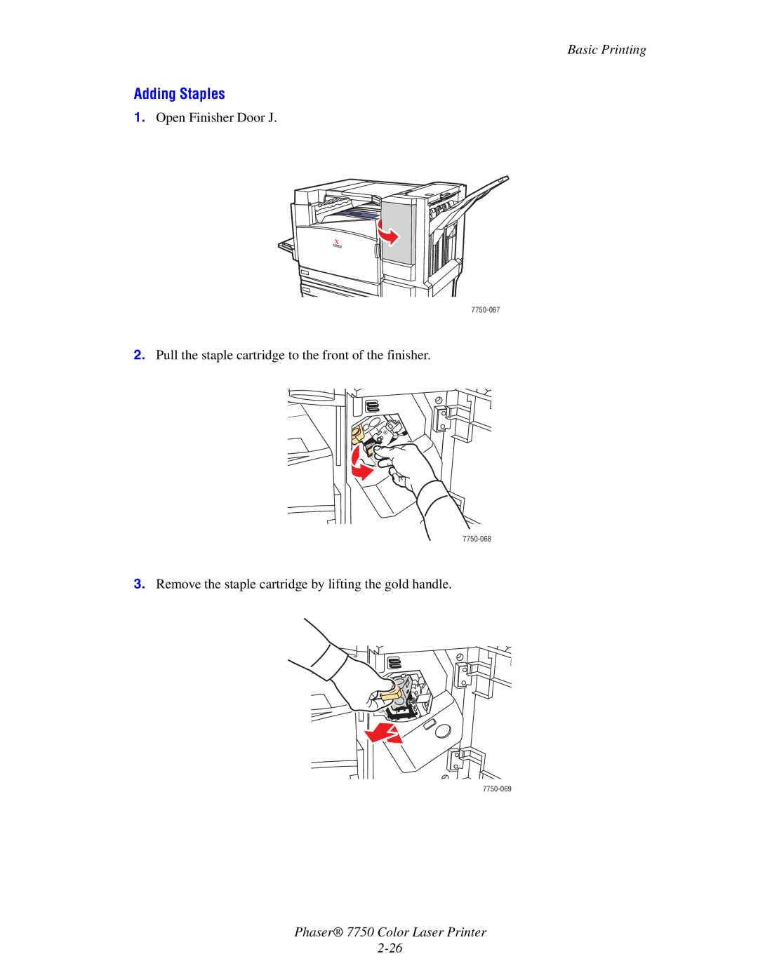 Xerox Phaser 7750 manual Adding Staples 