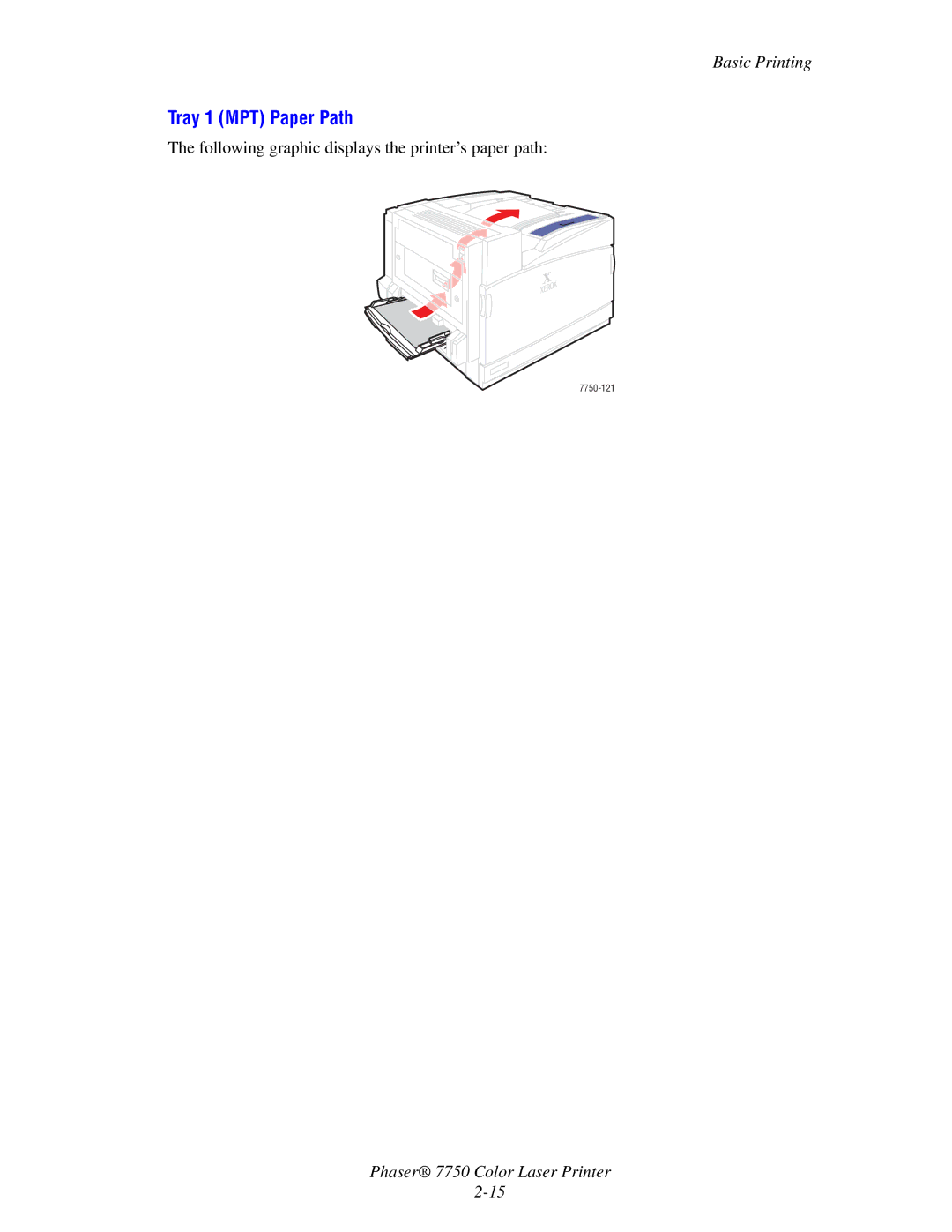 Xerox Phaser 7750 manual Tray 1 MPT Paper Path 