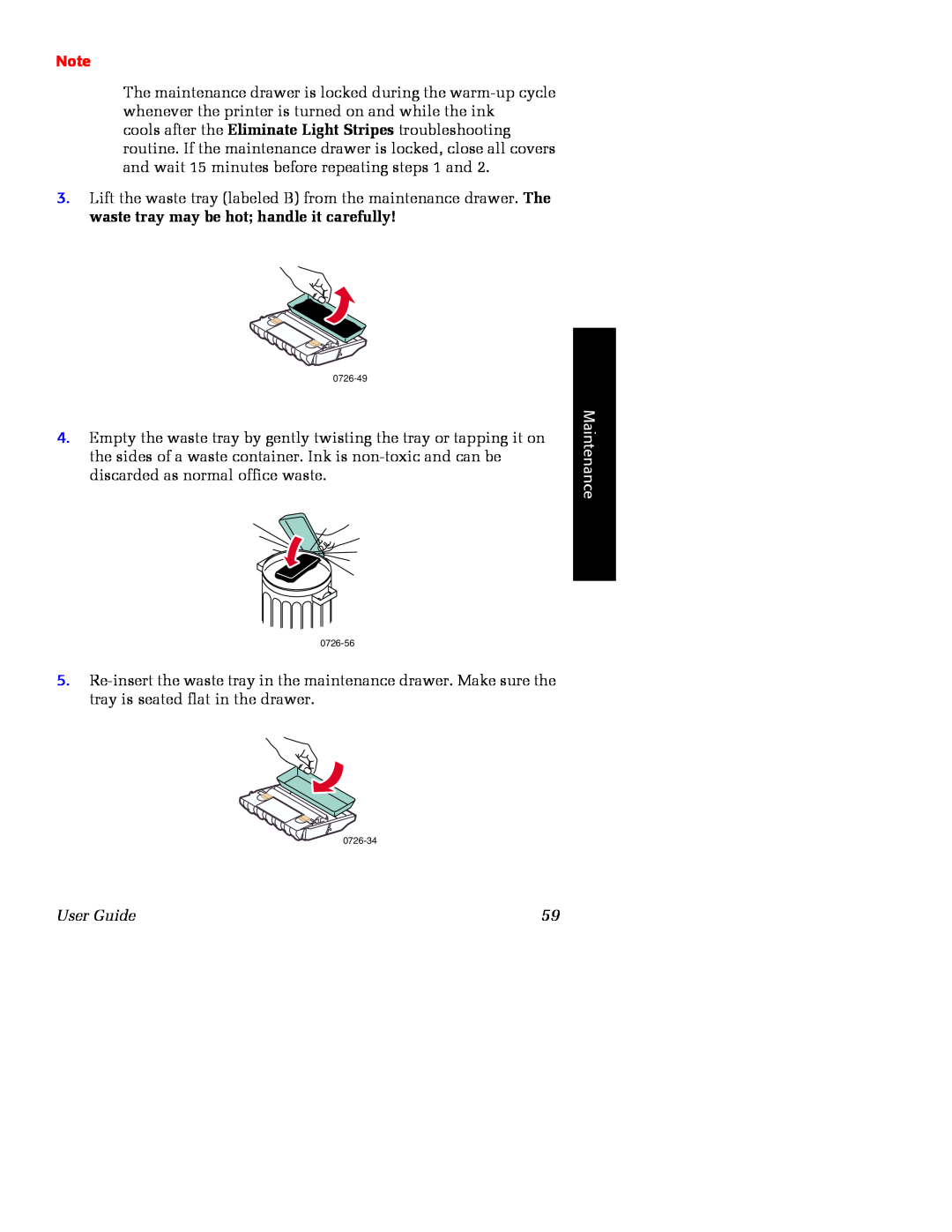 Xerox Phaser 860 manual Maintenance, User Guide 