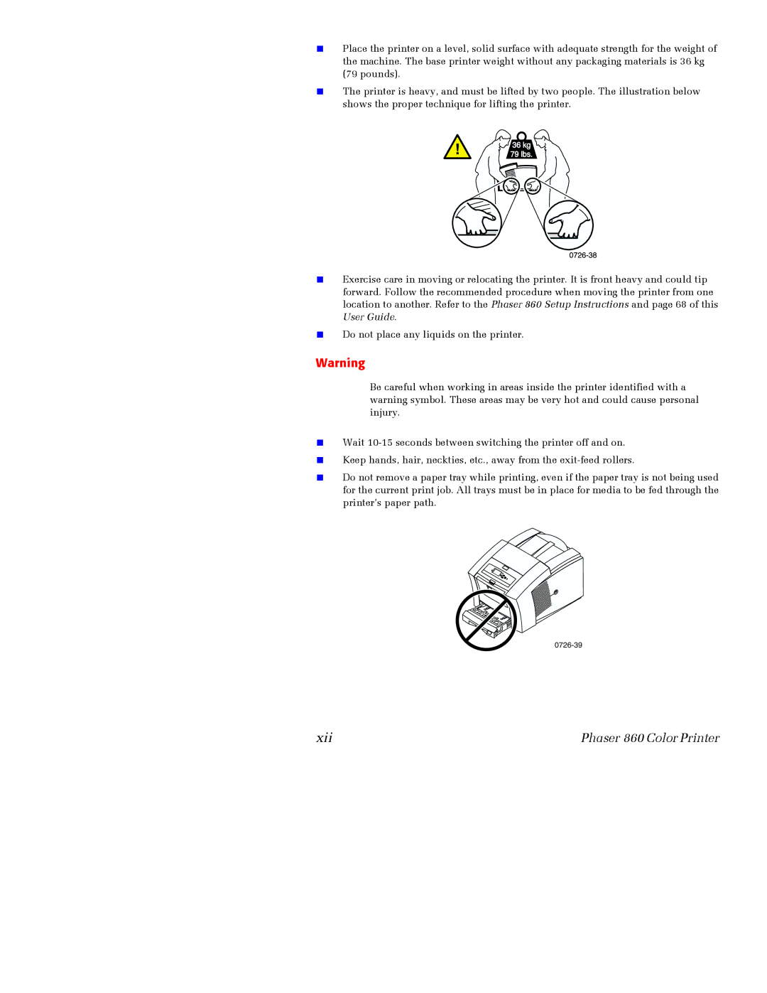 Xerox Phaser 860 manual Xii 