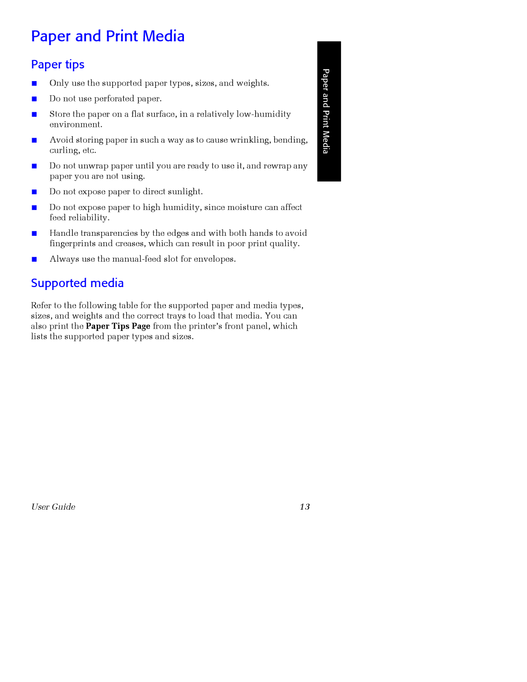 Xerox Phaser 860 manual Paper and Print Media, Paper tips, Supported media 