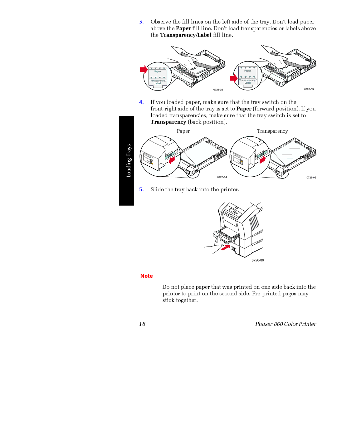 Xerox Phaser 860 manual Slide the tray back into the printer 