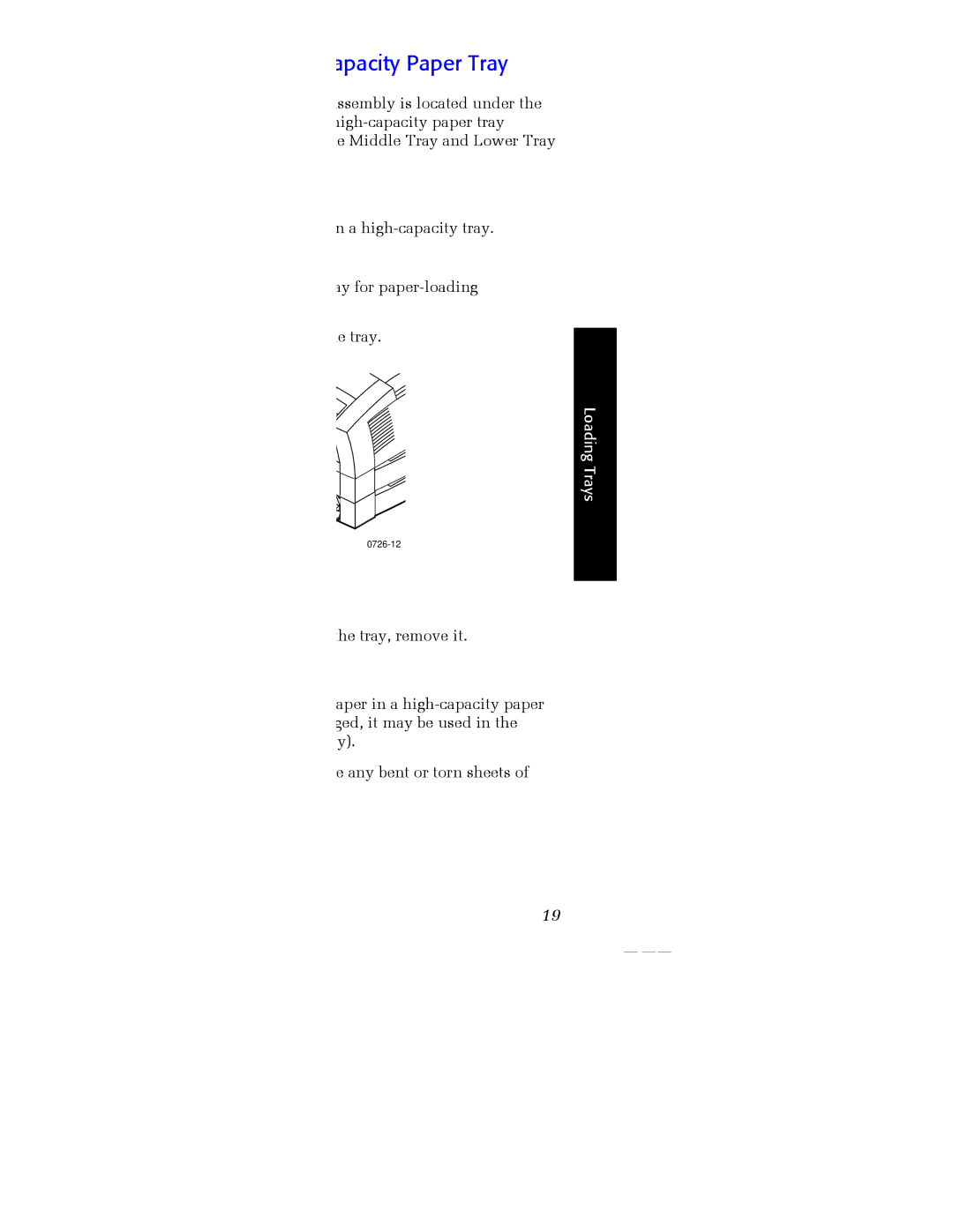 Xerox Phaser 860 manual Loading the Optional High-Capacity Paper Tray 