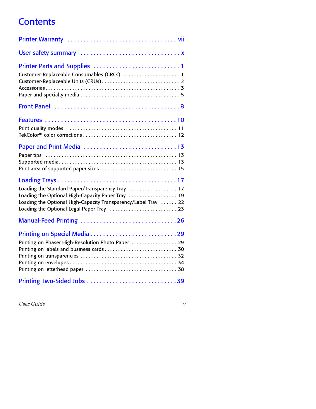 Xerox Phaser 860 manual Contents 