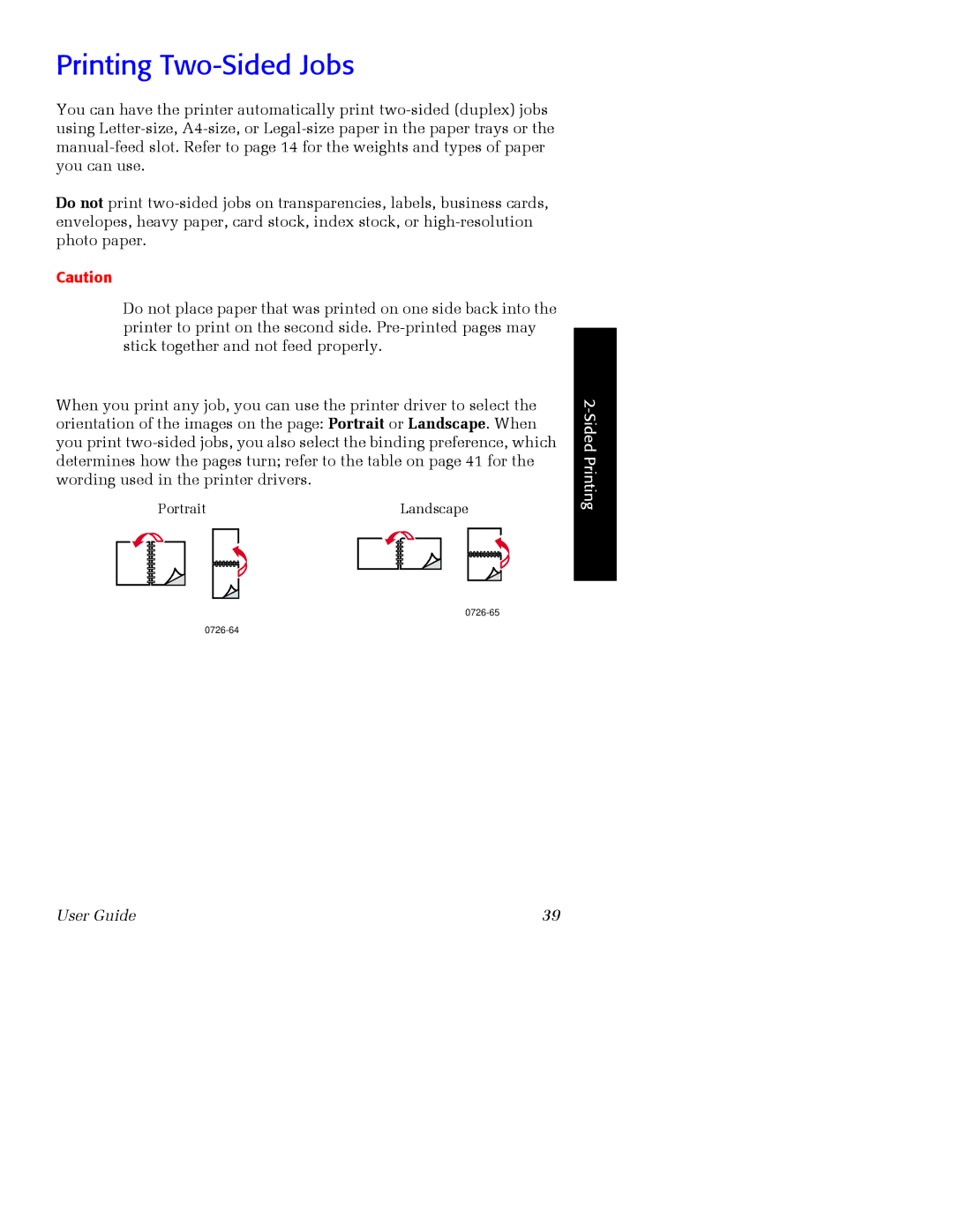 Xerox Phaser 860 manual Printing Two-Sided Jobs 