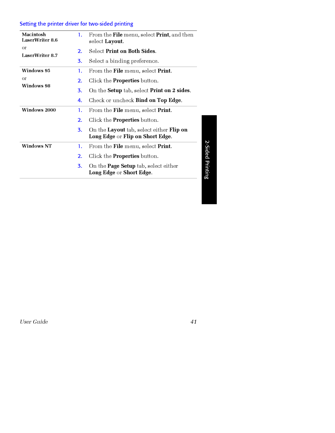 Xerox Phaser 860 Select Print on Both Sides, On the Setup tab, select Print on 2 sides, Long Edge or Flip on Short Edge 