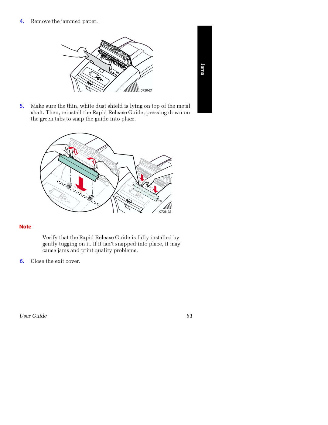 Xerox Phaser 860 manual Remove the jammed paper 