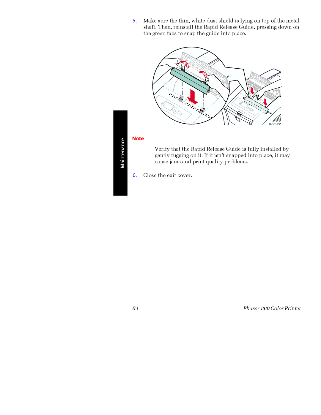 Xerox Phaser 860 manual 0726-22 