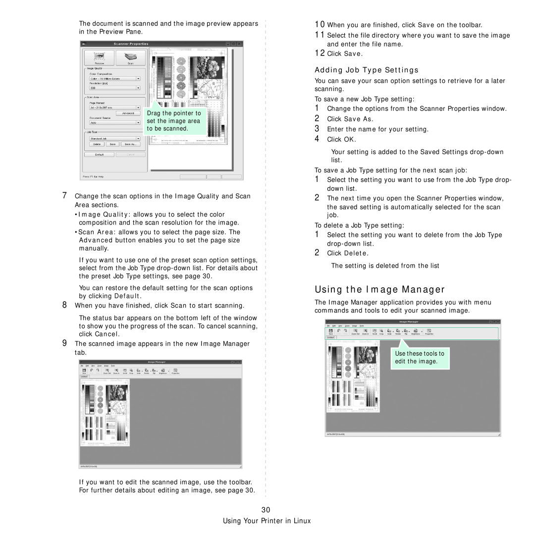 Xerox Printer fwww manual Using the Image Manager, Adding Job Type Settings 