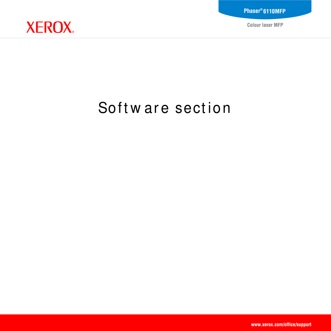 Xerox Printer fwww manual Software section 