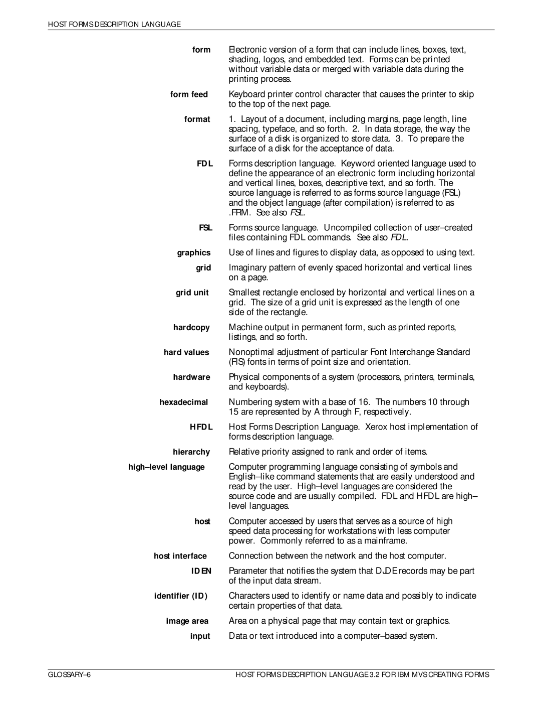 Xerox Printer manual Host Forms Description Language 