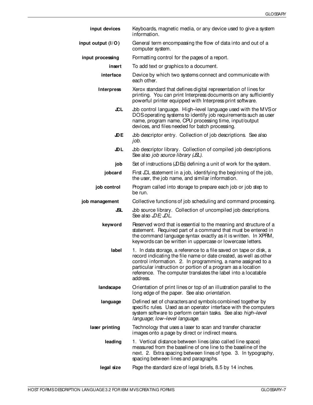 Xerox Printer manual GLOSSARY±7 