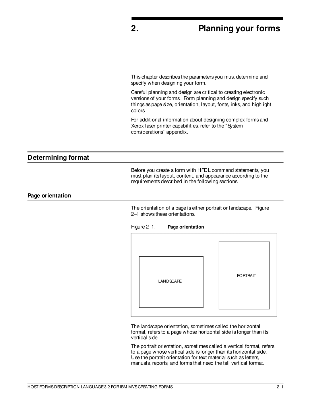 Xerox Printer manual Planning your forms, Determining format, Orientation 