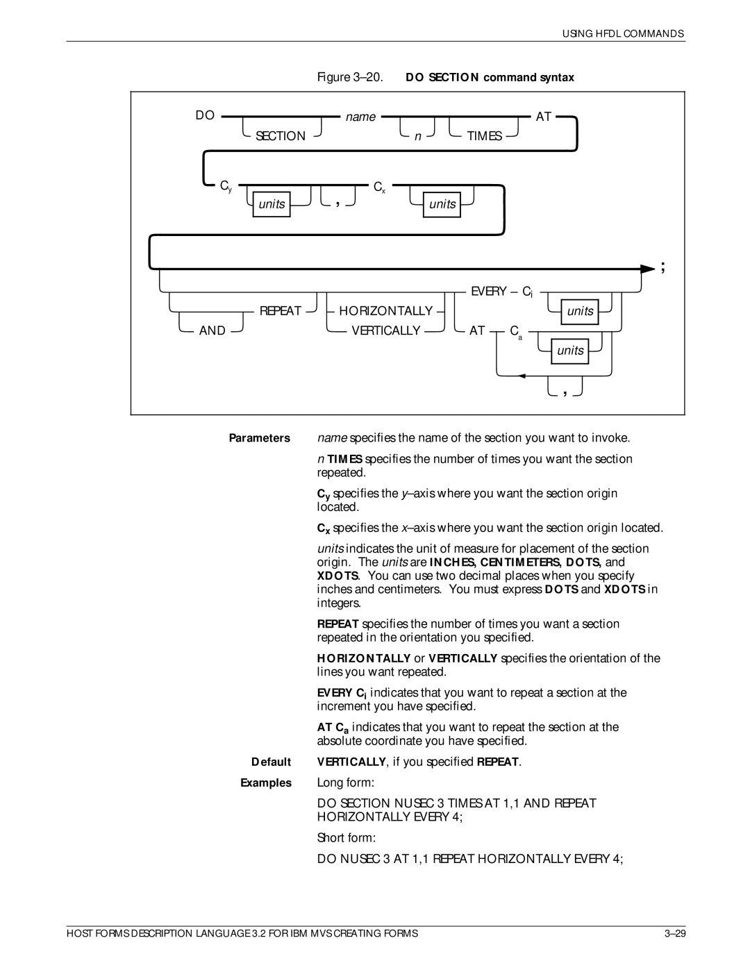 Xerox Printer manual Section Times, Do Nusec 3 AT 1,1 Repeat Horizontally Every 