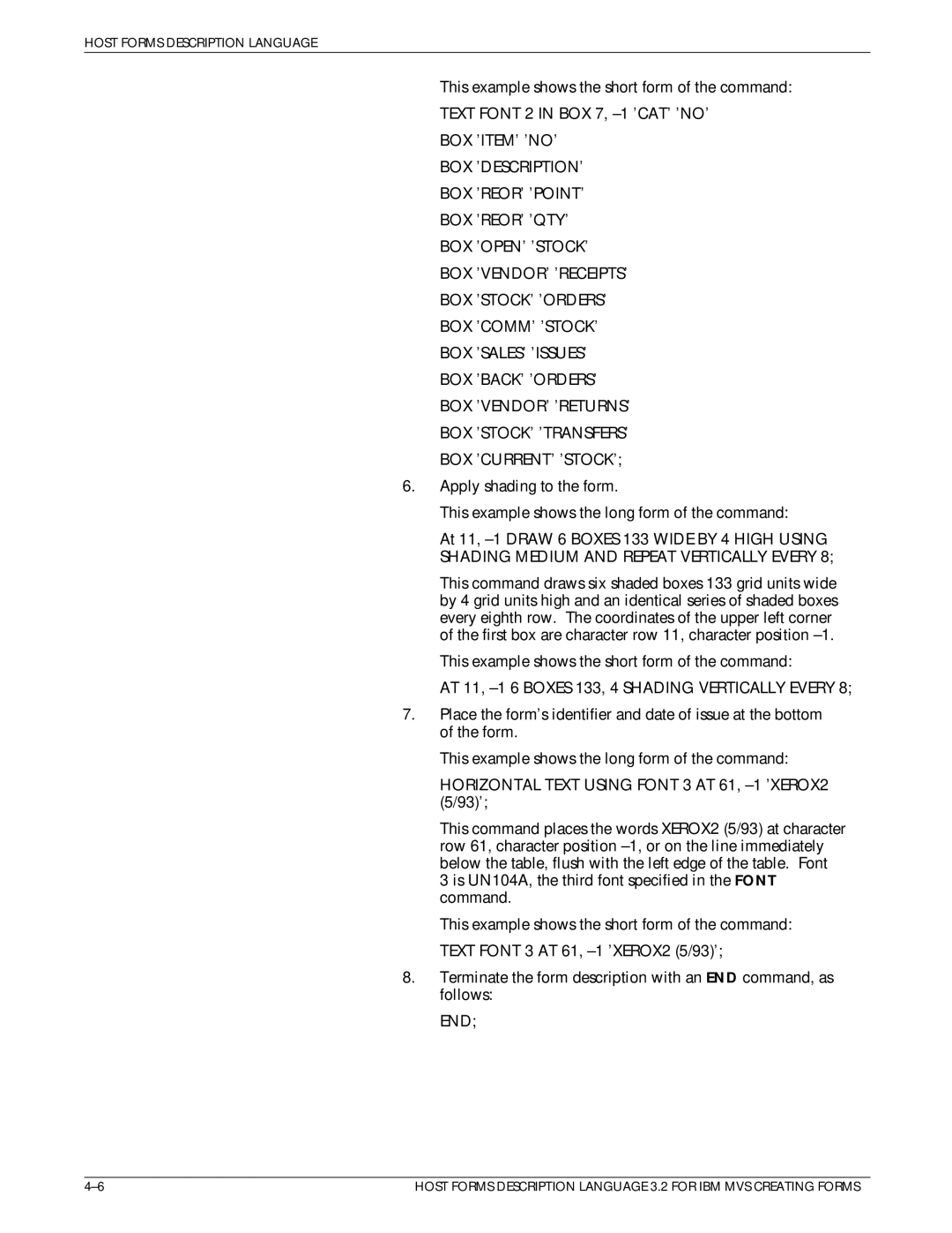 Xerox Printer manual AT 11, ±1 6 Boxes 133, 4 Shading Vertically Every, Horizontal Text Using Font 3 AT 61, ±1 XEROX2 5/93 