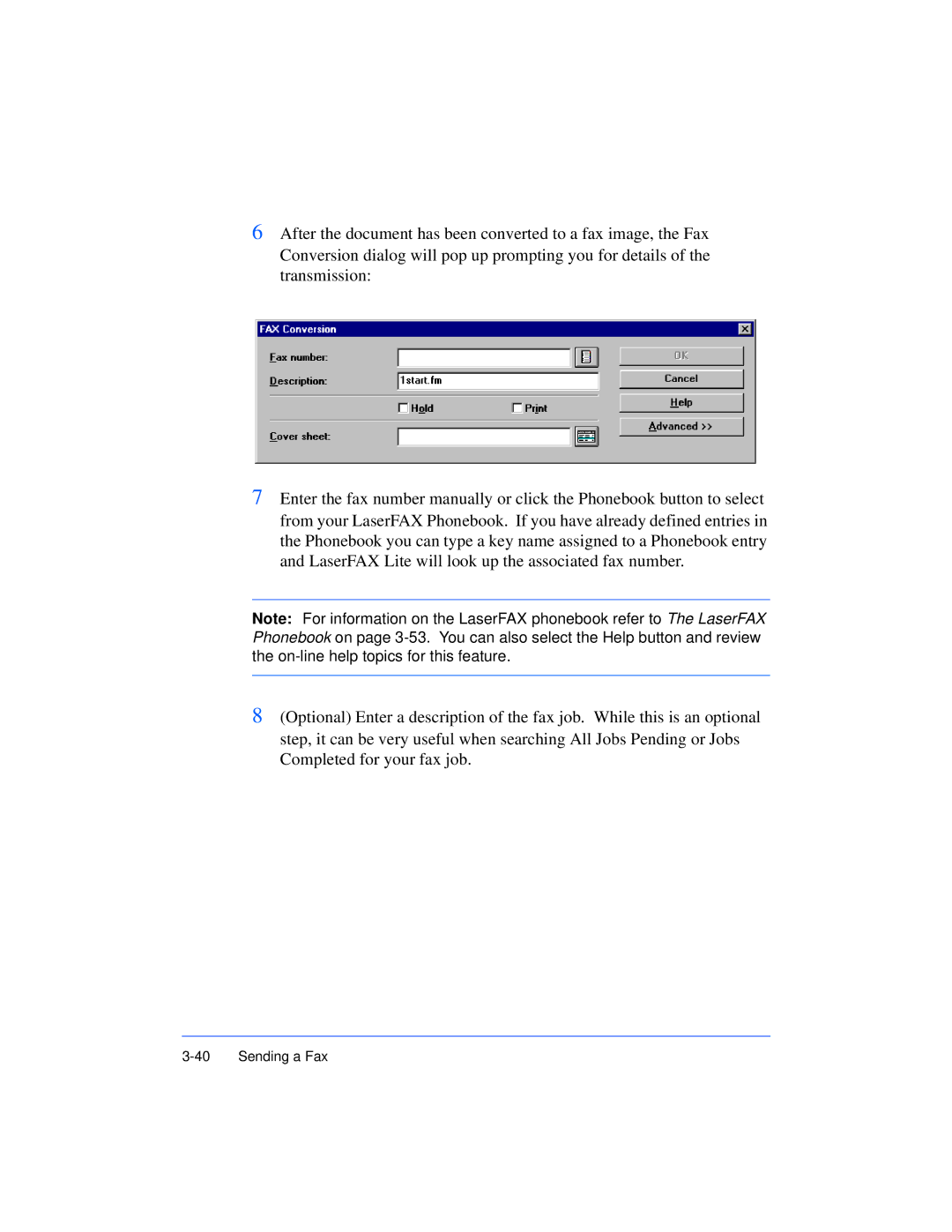 Xerox Pro 385 user manual Sending a Fax 