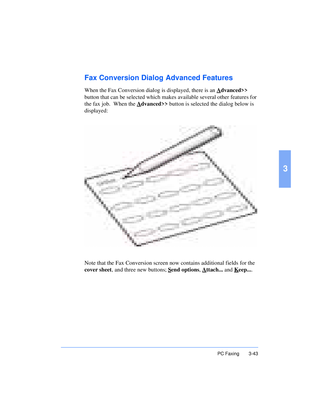 Xerox Pro 385 user manual Fax Conversion Dialog Advanced Features 