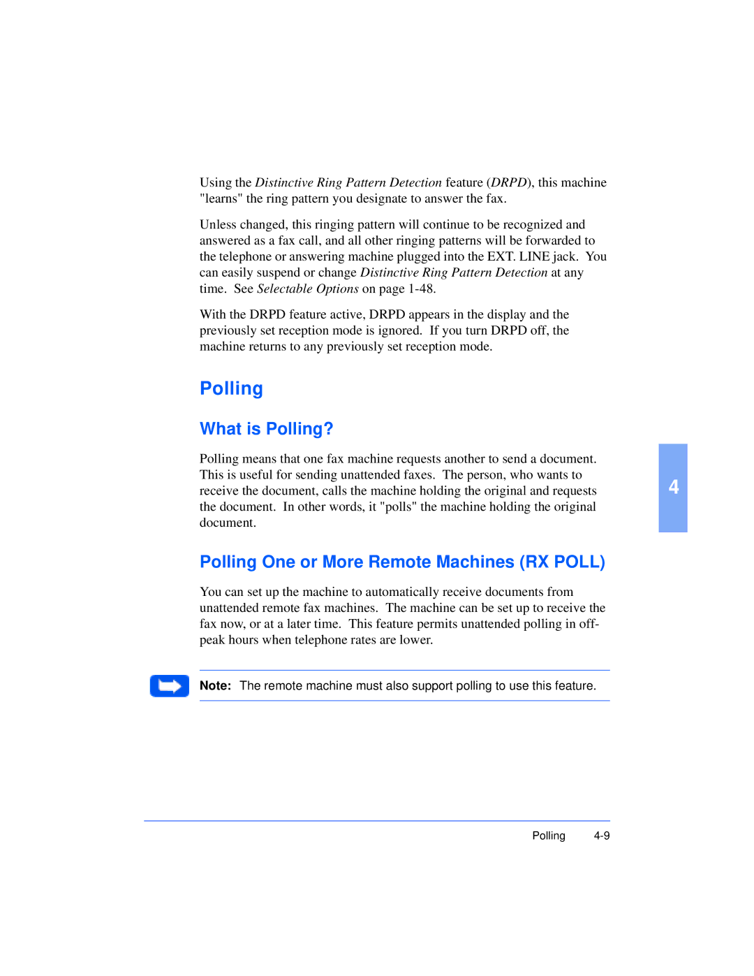 Xerox Pro 385 user manual Polling 