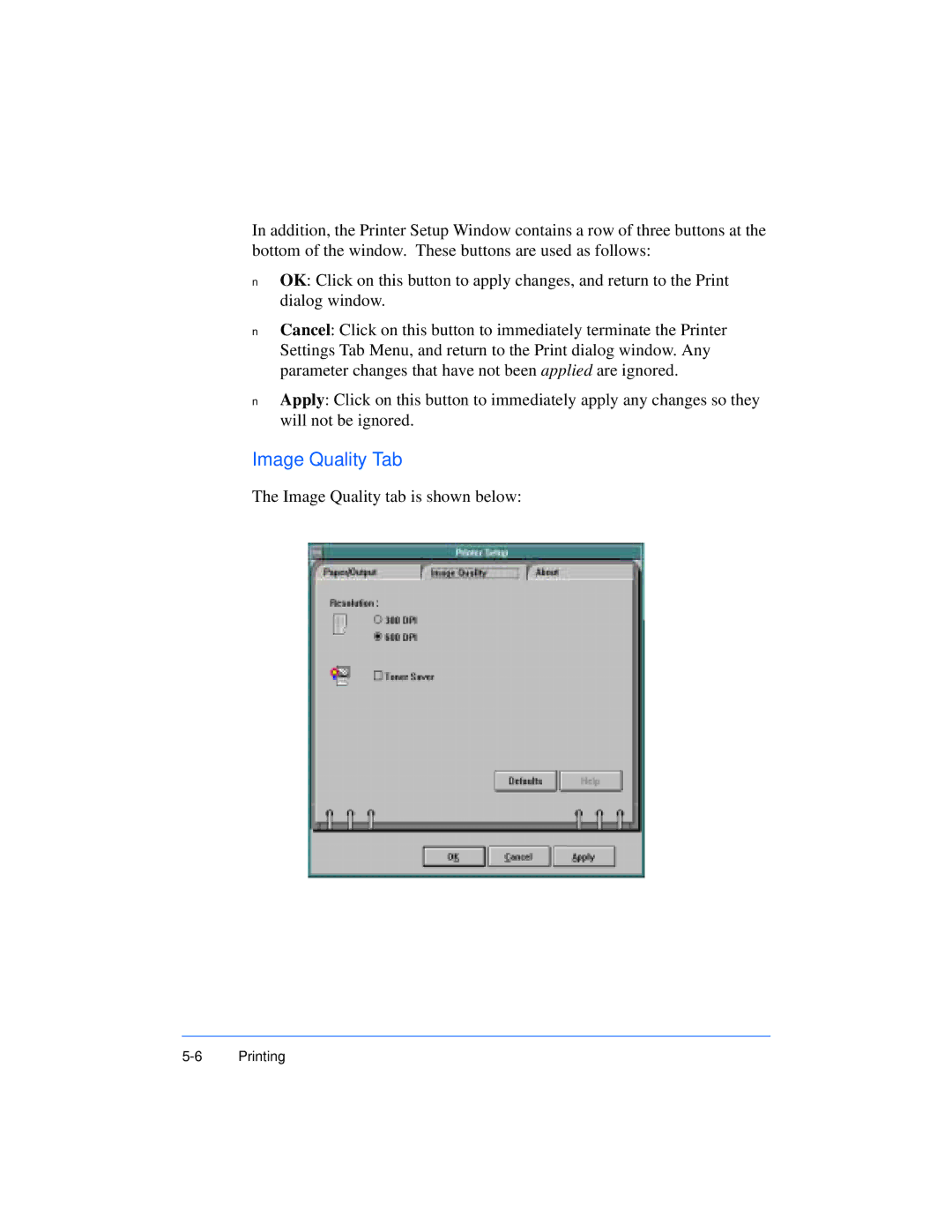 Xerox Pro 385 user manual Image Quality Tab 