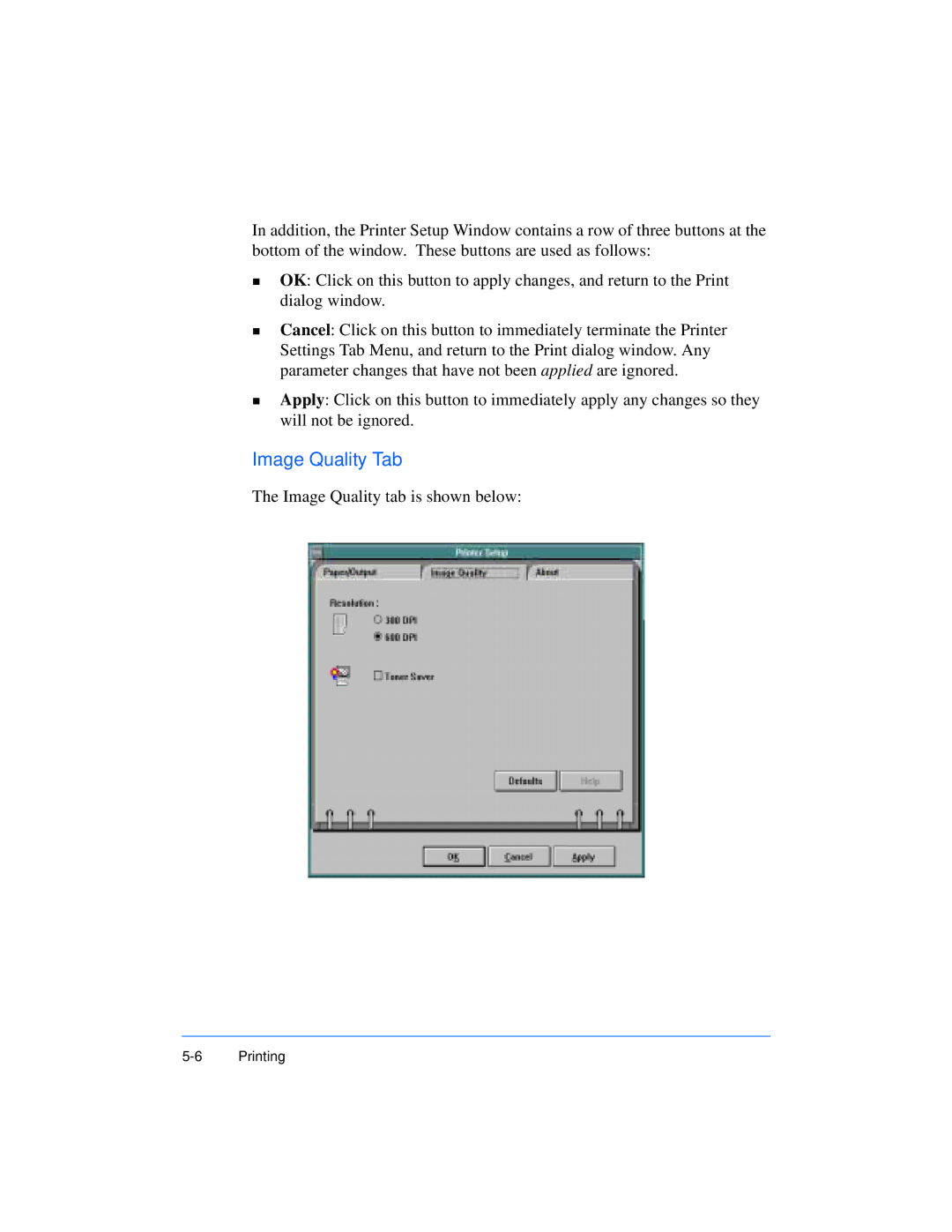 Xerox Pro 385 user manual Image Quality Tab 