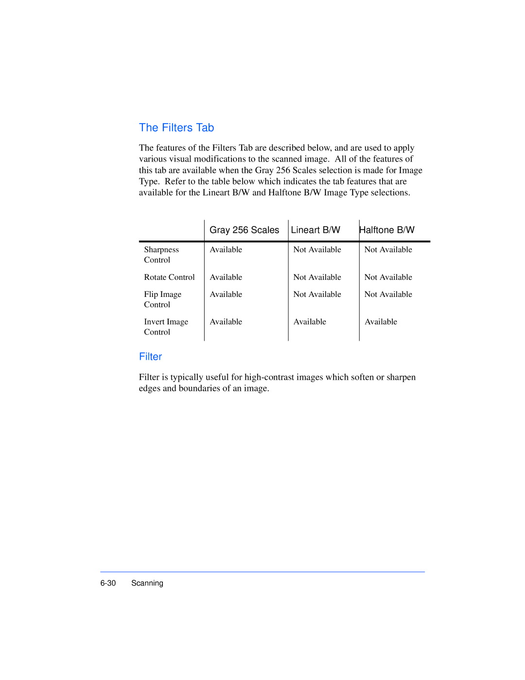 Xerox Pro 385 user manual Filters Tab 