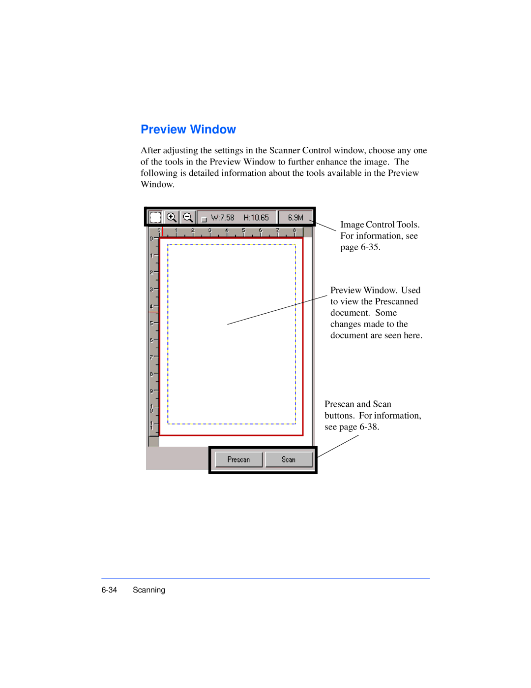 Xerox Pro 385 user manual Preview Window 