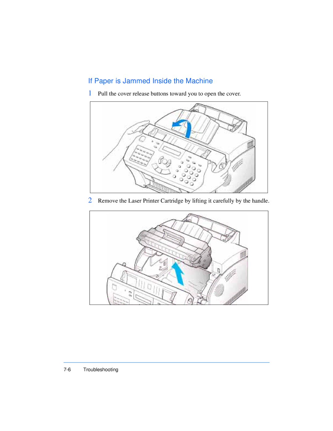 Xerox Pro 385 user manual If Paper is Jammed Inside the Machine 