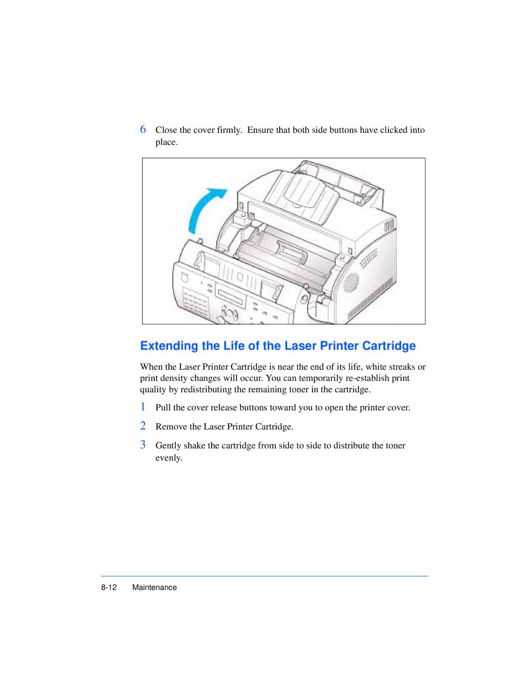 Xerox Pro 385 user manual Extending the Life of the Laser Printer Cartridge 