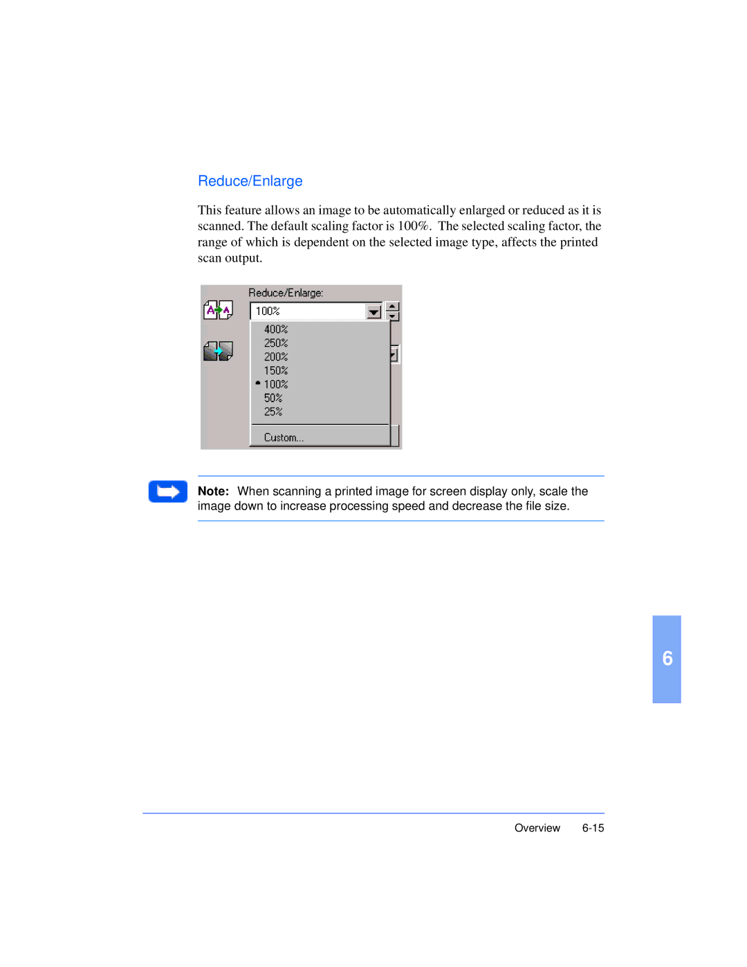 Xerox Pro 385 user manual Reduce/Enlarge 