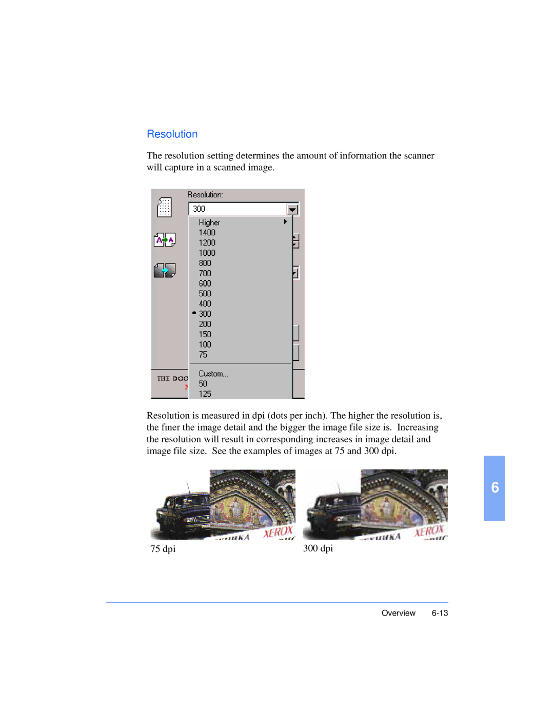 Xerox Pro 385 user manual Resolution 