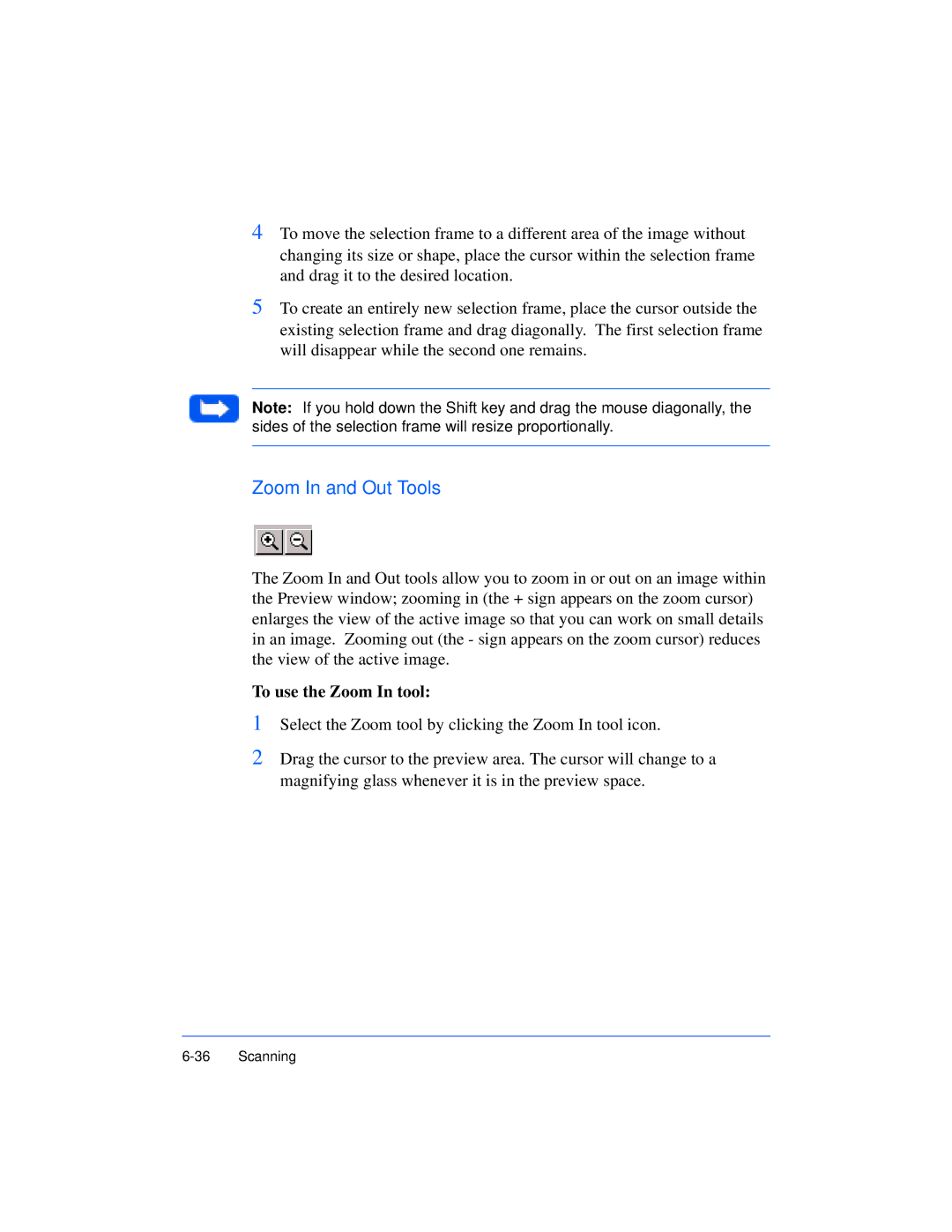 Xerox Pro 385 user manual Zoom In and Out Tools 