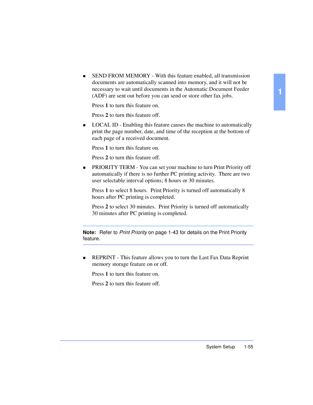 Xerox Pro 385 user manual System Setup 