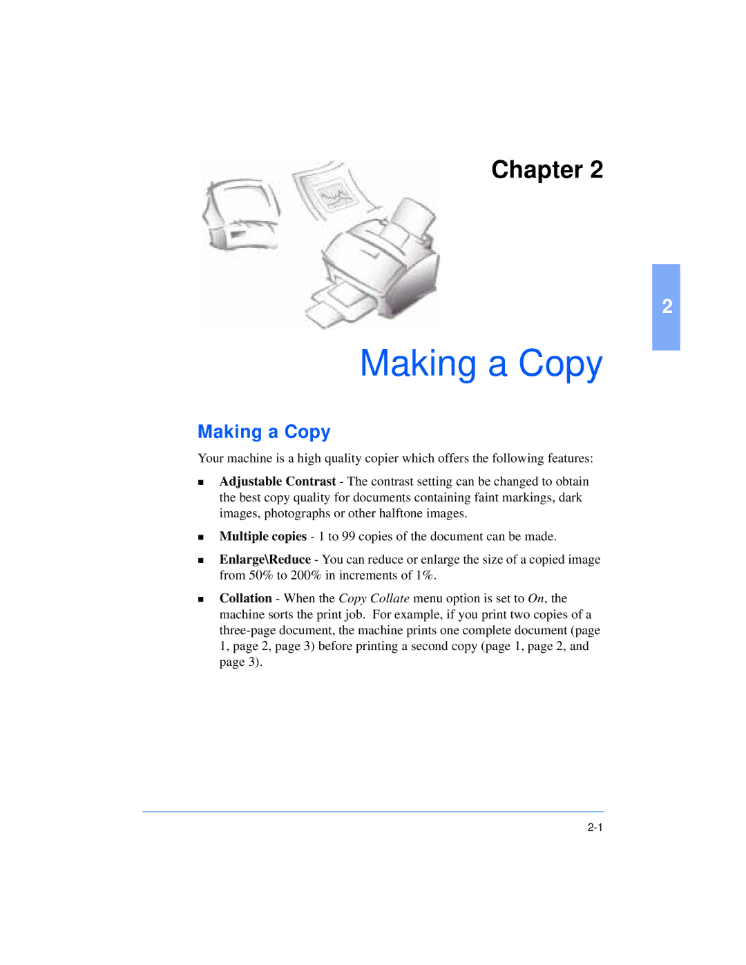 Xerox Pro 385 user manual Making a Copy 