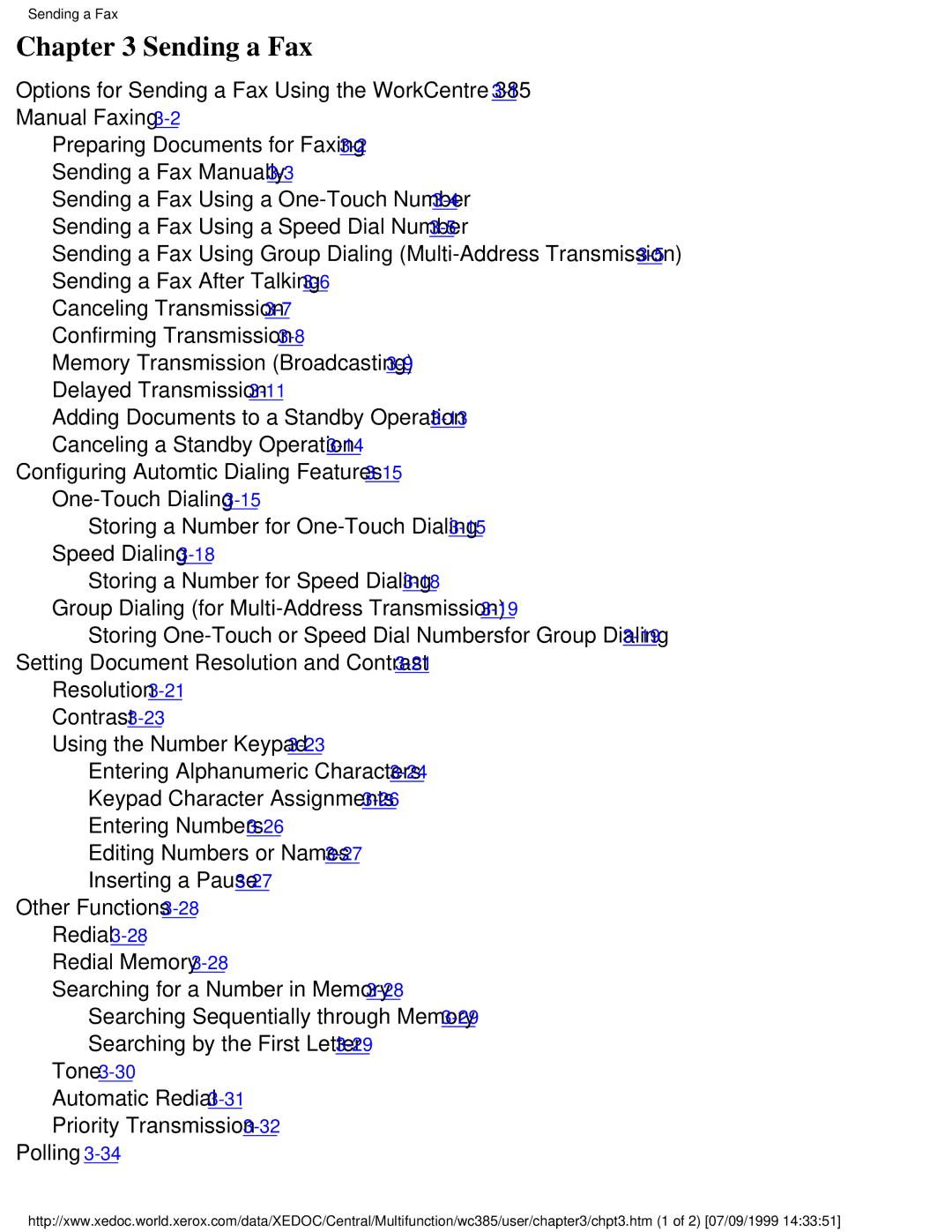 Xerox Pro 385 user manual Sending a Fax 