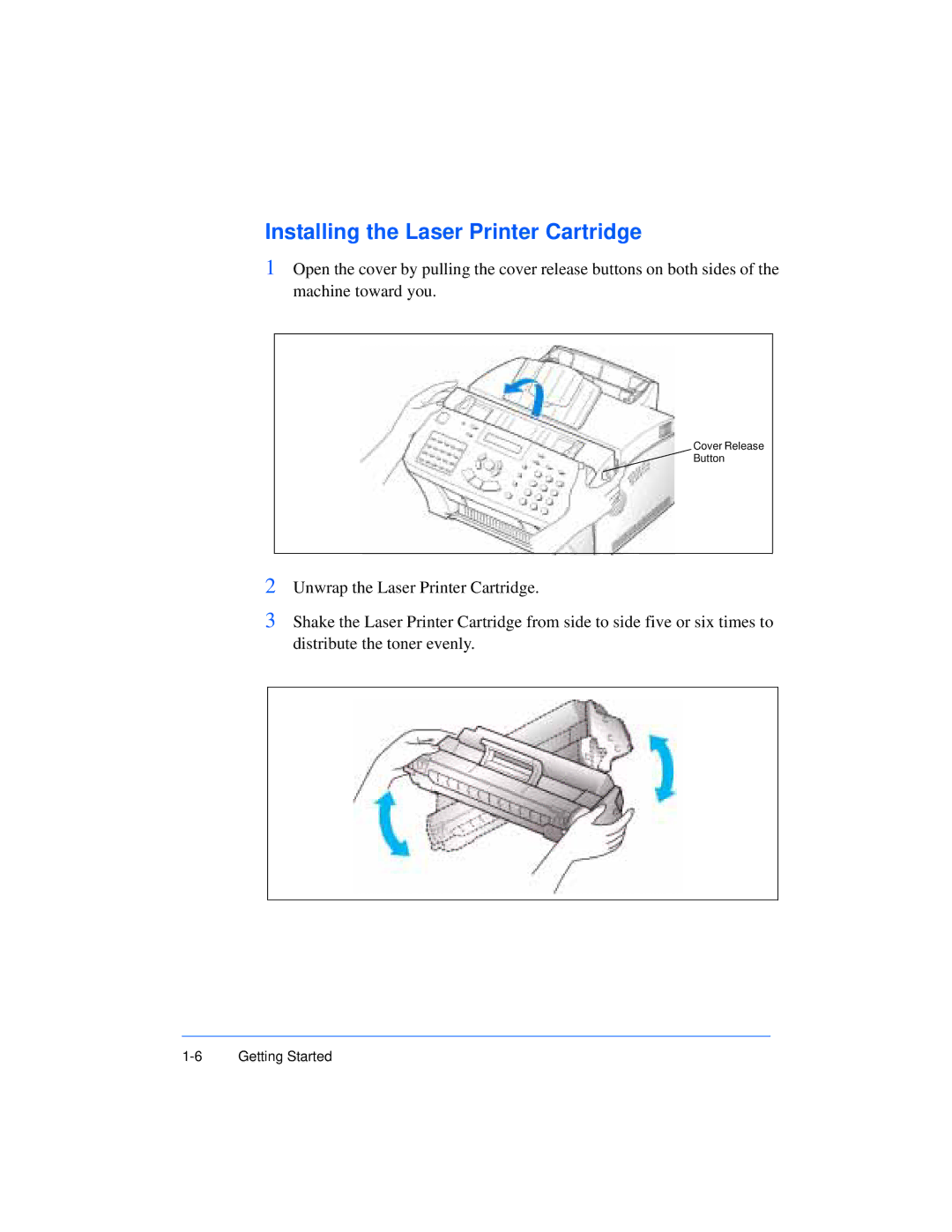 Xerox Pro 385 user manual Installing the Laser Printer Cartridge 