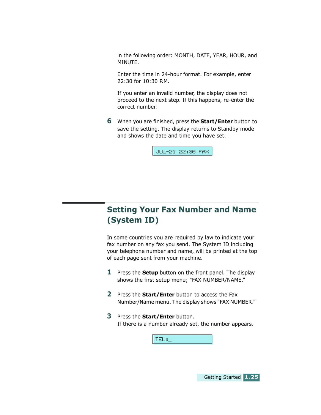 Xerox Pro 580 manual Setting Your Fax Number and Name System ID 