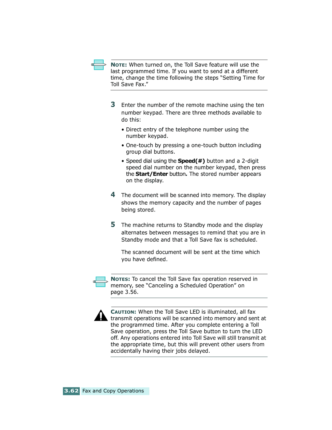 Xerox Pro 580 manual Fax and Copy Operations 