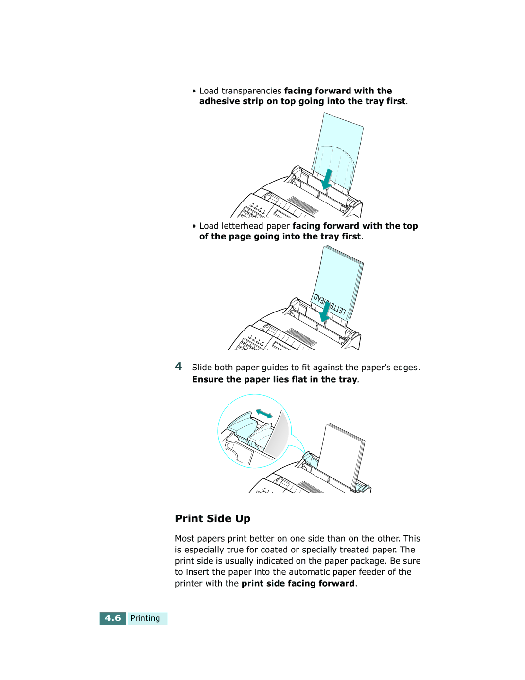 Xerox Pro 580 manual Print Side Up 