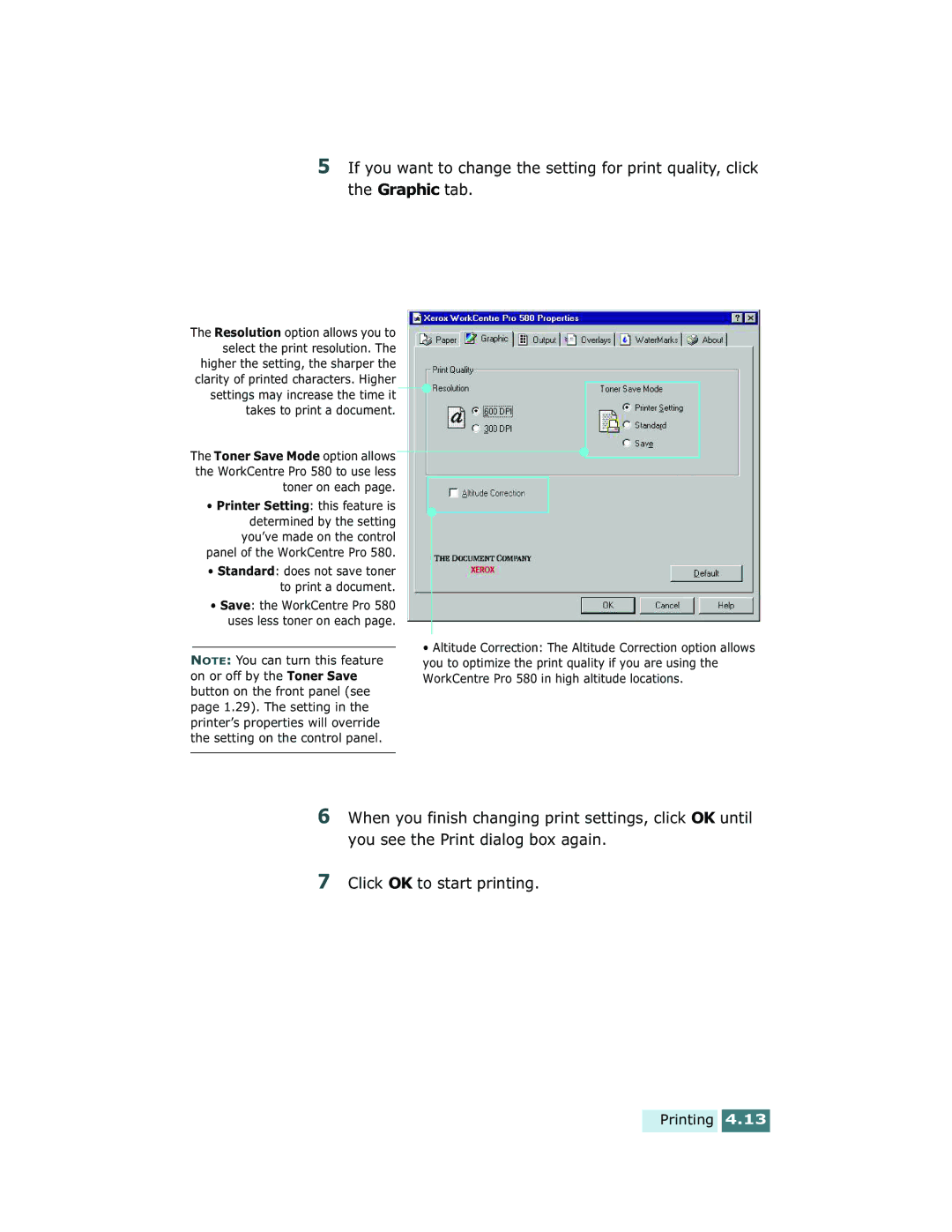 Xerox Pro 580 manual Toner on each 