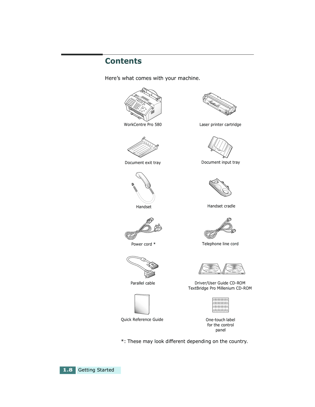 Xerox Pro 580 manual Contents 