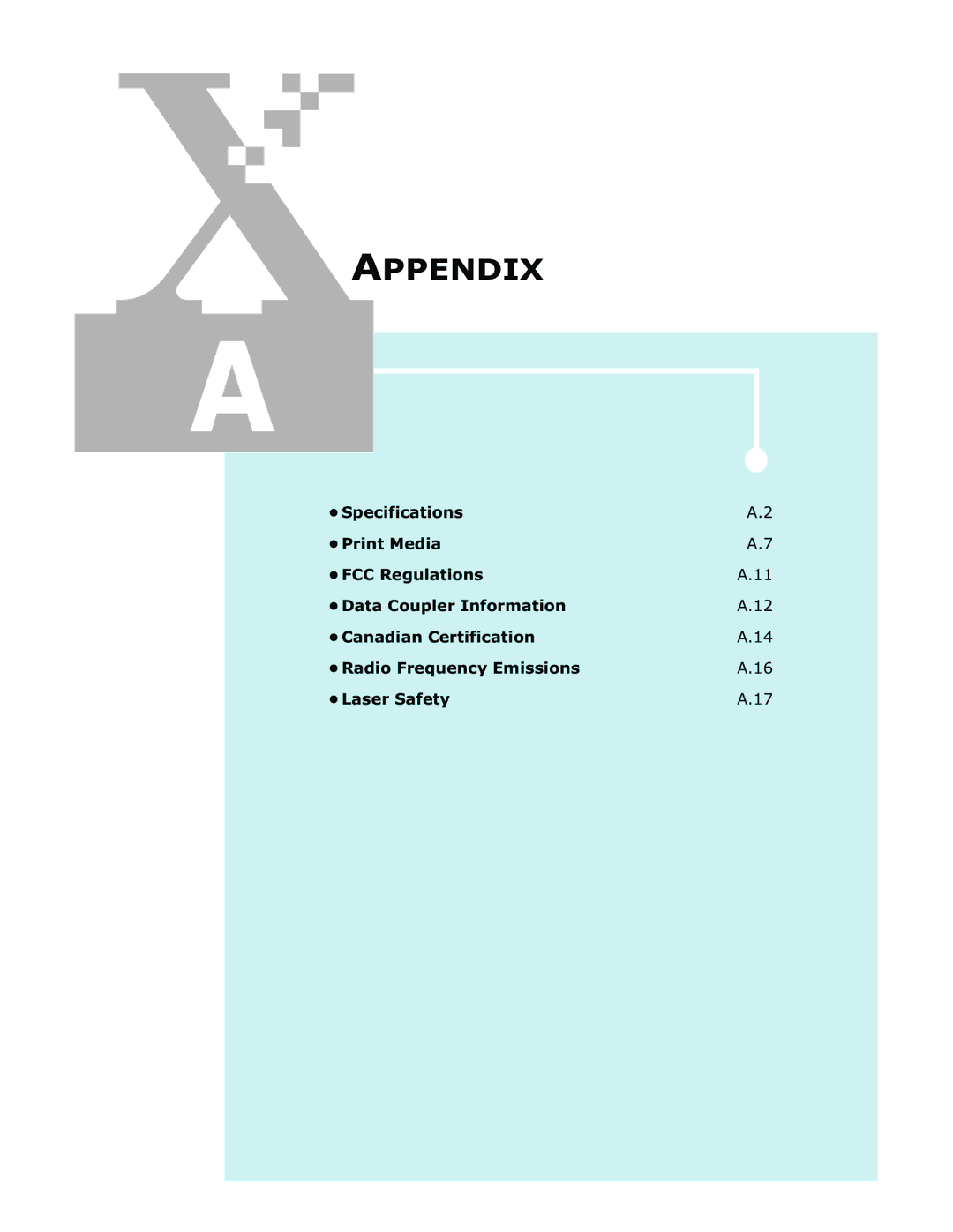 Xerox Pro 580 manual Appendix 