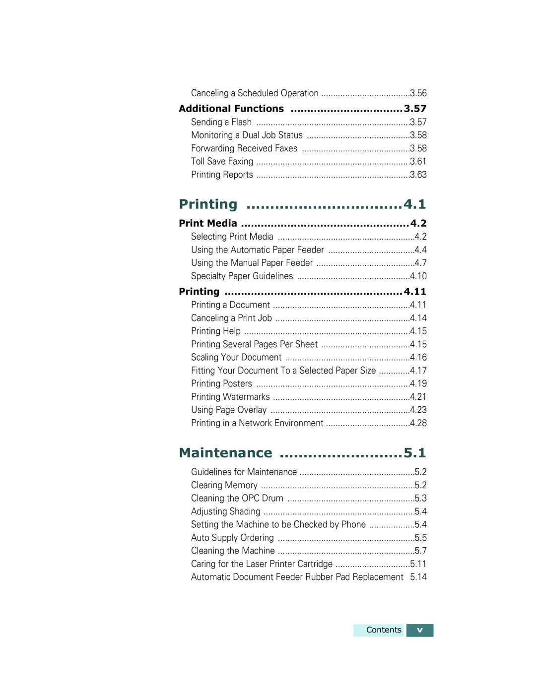 Xerox Pro 580 manual Printing, Maintenance, Print Media 