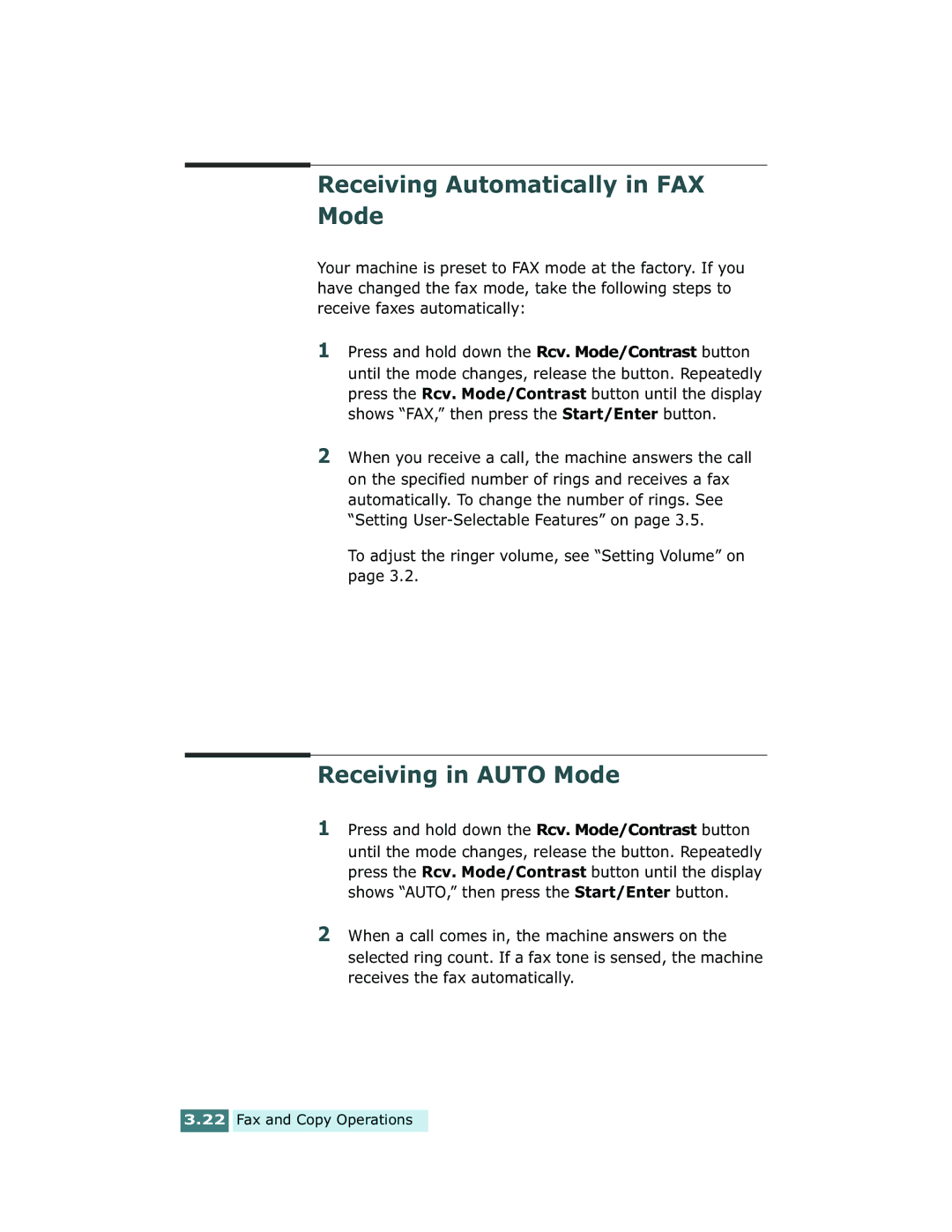 Xerox Pro 580 manual Receiving Automatically in FAX Mode, Receiving in Auto Mode 