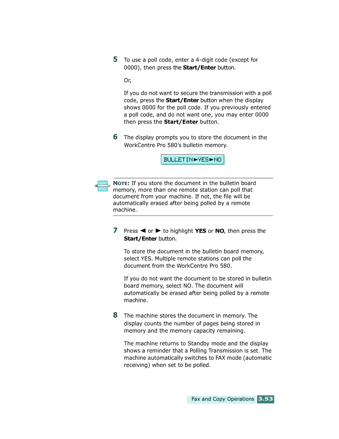 Xerox Pro 580 manual Fax and Copy Operations 