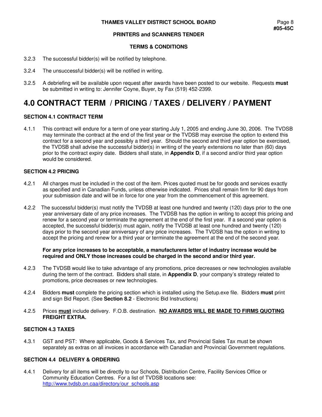 Xerox Scanner manual Contract Term / Pricing / Taxes / Delivery / Payment, Freight Extra Taxes, Delivery & Ordering 