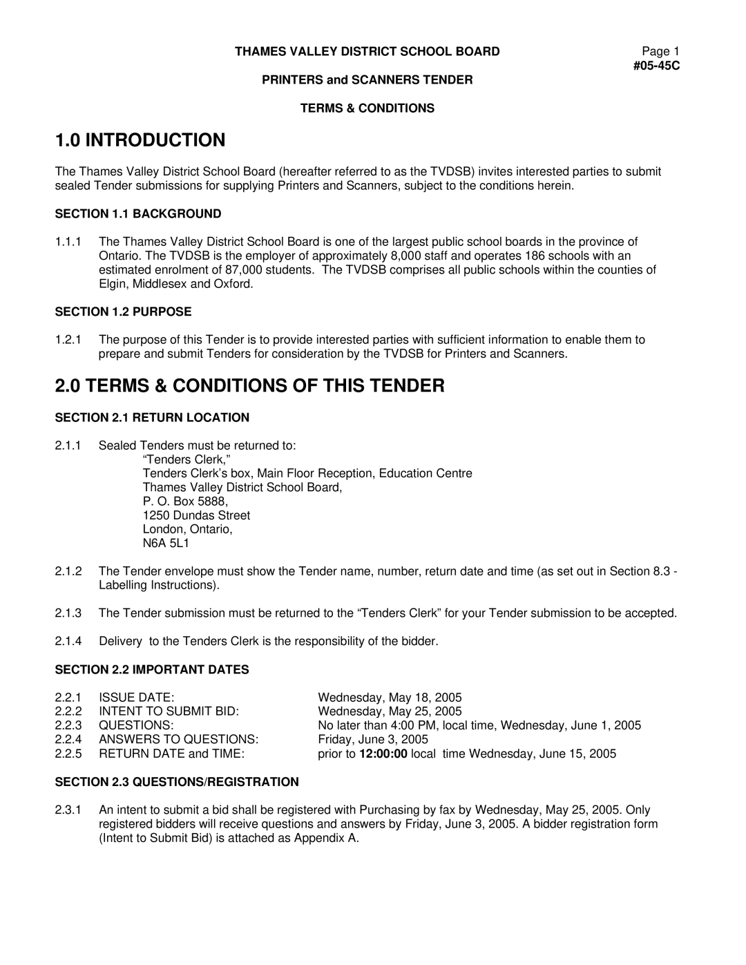 Xerox Scanner manual Introduction, Terms & Conditions of this Tender 