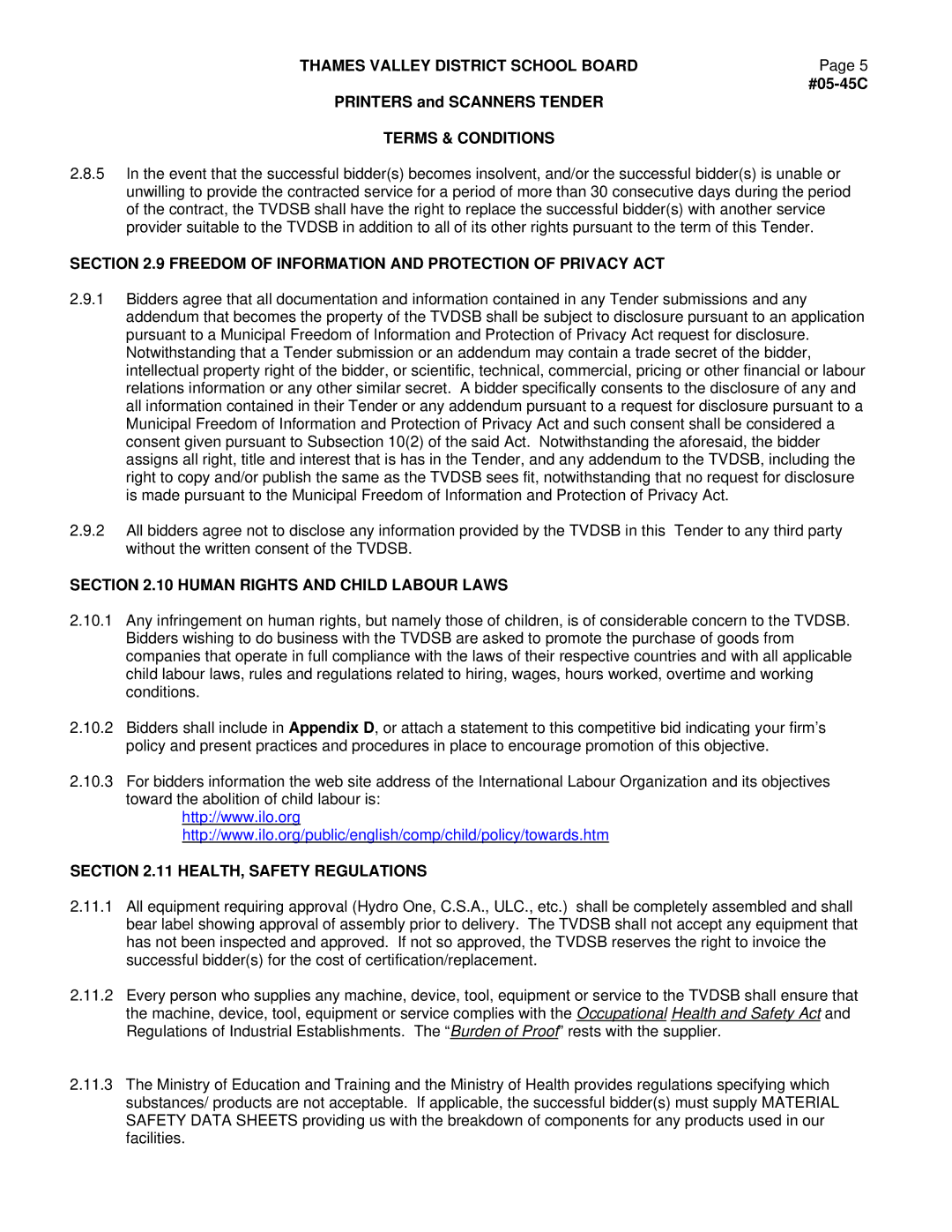 Xerox Scanner manual Freedom of Information and Protection of Privacy ACT, Human Rights and Child Labour Laws 