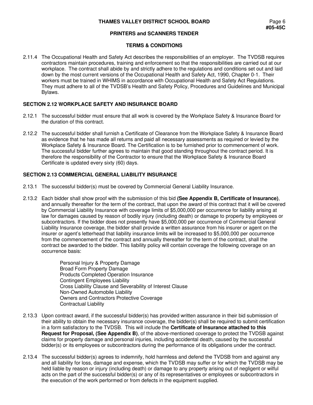 Xerox Scanner manual Workplace Safety and Insurance Board, Commercial General Liability Insurance 